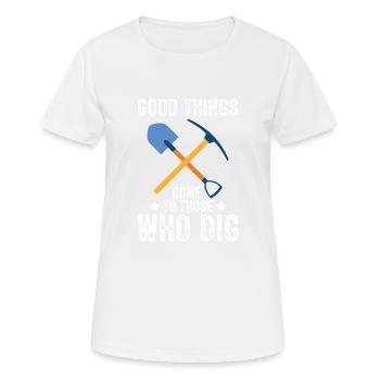 Bonnes choses creuser archéologue-artefact-archéologie - T-shirt respirant Femme - blanc - Devant - AI Model Female 172 dark (172cm)