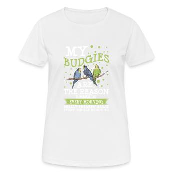 Ma perruche Perroquet Perruche - T-shirt respirant Femme - blanc - Devant - AI Model Female 172 dark (172cm)