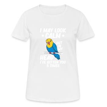 Ich Kann Ruhigen Papageien-vogel-wellensittich - Frauen T-Shirt atmungsaktiv - Weiß - Vorne - AI Model Female 172 dark (172cm)