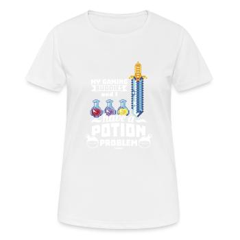 Game Nerd Spielkonsole Gaming zocken Gamepad - Frauen T-Shirt atmungsaktiv - Weiß - Vorne - AI Model Female 172 dark (172cm)