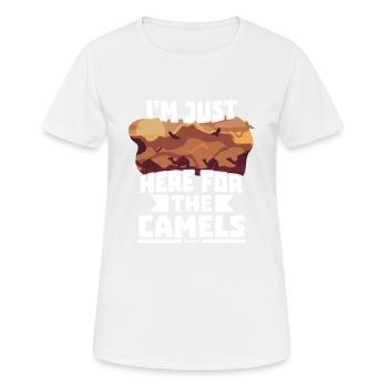 Je suis juste ici pour les chameaux - T-shirt respirant Femme - blanc - Devant - AI Model Female 172 dark (172cm)
