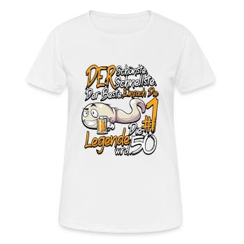 Lustig 50. Geburtstag - Frauen T-Shirt atmungsaktiv - Weiß - Vorne - AI Model Female 172 dark (172cm)