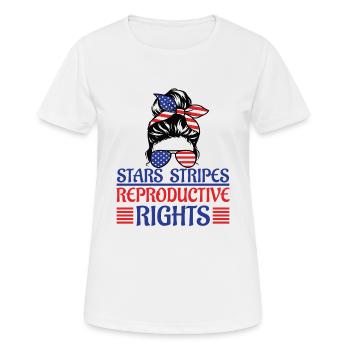 Stars Stripes Reproduktive Rechte 4. Juli - Frauen T-Shirt atmungsaktiv - Weiß - Vorne - AI Model Female 172 dark (172cm)
