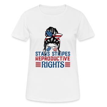 Stars Stripes Reproduktive Rechte 4. Juli Mama - Frauen T-Shirt atmungsaktiv - Weiß - Vorne - AI Model Female 172 dark (172cm)