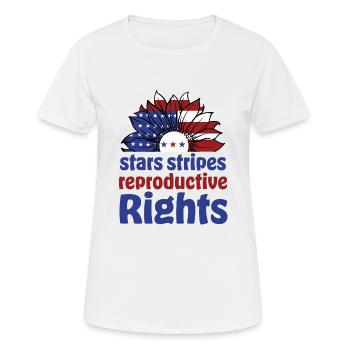 Stars Stripes Reproduktive Rechte Frauen 4. Juli - Frauen T-Shirt atmungsaktiv - Weiß - Vorne - AI Model Female 172 dark (172cm)