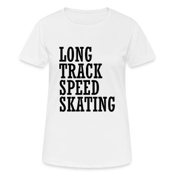 Long Track Speed Skating Funny Speed Skater - Frauen T-Shirt atmungsaktiv - Weiß - Vorne - AI Model Female 172 dark (172cm)