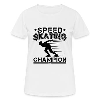 Speed Skating Champion - Frauen T-Shirt atmungsaktiv - Weiß - Vorne - AI Model Female 172 dark (172cm)