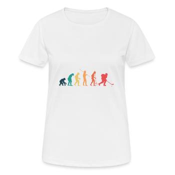 Eishockey - Frauen T-Shirt atmungsaktiv - Weiß - Vorne - AI Model Female 172 dark (172cm)