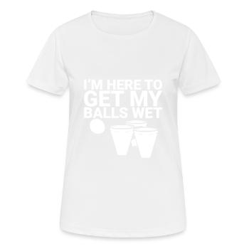 Je suis là pour mouiller mes couilles 2 - T-shirt respirant Femme - blanc - Devant - AI Model Female 172 dark (172cm)