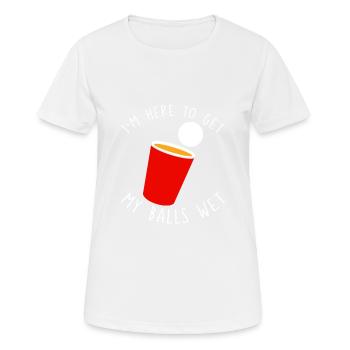 Je suis là pour mouiller mes couilles 4 - T-shirt respirant Femme - blanc - Devant - AI Model Female 172 dark (172cm)