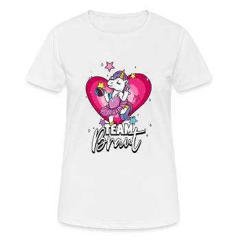 Team Braut Einhorn Junggesellinnenabschied - Frauen T-Shirt atmungsaktiv - Weiß - Vorne - AI Model Female 172 dark (172cm)