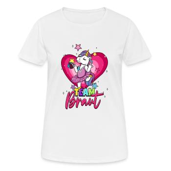 Team Braut Einhorn Junggesellinnenabschied - Frauen T-Shirt atmungsaktiv - Weiß - Vorne - AI Model Female 172 dark (172cm)