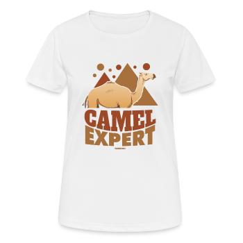 Camel Expert - Frauen T-Shirt atmungsaktiv - Weiß - Vorne - AI Model Female 172 dark (172cm)