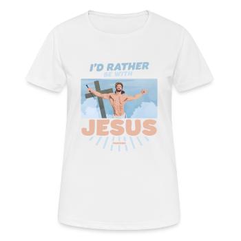 I'd Rather Be With Jesus - Women's Breathable T-Shirt - white - Front - AI Model Female 172 dark (172cm)