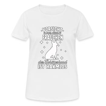Lustiges Schäferhund Frauchen Motiv Hundeschule - Frauen T-Shirt atmungsaktiv - Weiß - Vorne - AI Model Female 172 dark (172cm)