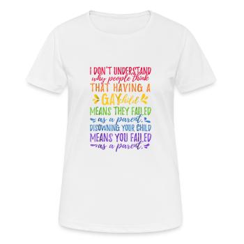 lgbtq spruch Liebe Pride Love Parade Regenboge - Frauen T-Shirt atmungsaktiv - Weiß - Vorne - AI Model Female 172 dark (172cm)