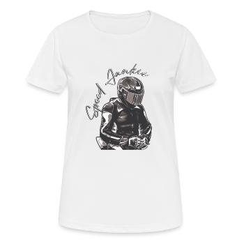 Speed Junkie - Frauen T-Shirt atmungsaktiv - Weiß - Vorne - AI Model Female 172 dark (172cm)