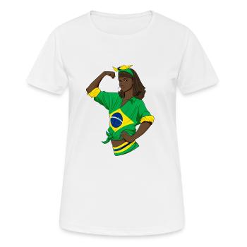 Brazilian Girl Unbreakable I Brazilian Heritage - Frauen T-Shirt atmungsaktiv - Weiß - Vorne - AI Model Female 172 dark (172cm)