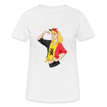 Belgian Girl Unbreakable I Belgian Heritage I - Frauen T-Shirt atmungsaktiv - Weiß - Vorne - AI Model Female 172 dark (172cm)