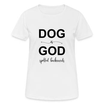 DOG est DIEU orthographié à l’envers, drôle de chien disant - T-shirt respirant Femme - blanc - Devant - AI Model Female 172 dark (172cm)