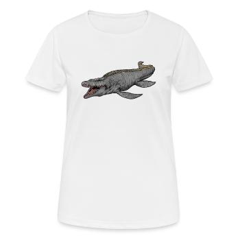 Mosasaurus I Marine Repiel Cretaceous Fossils - Women's Breathable T-Shirt - white - Front - AI Model Female 172 dark (172cm)