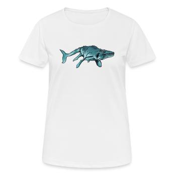 Mosasaurus I Marine Repiel Cretaceous Fossils - Women's Breathable T-Shirt - white - Front - AI Model Female 172 dark (172cm)
