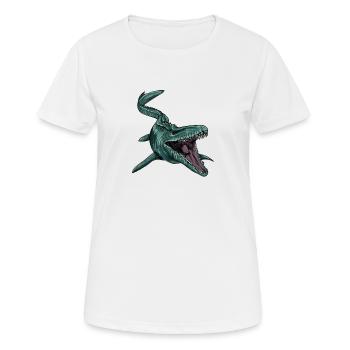 Mosasaurus I Marine Repiel Cretaceous Fossils - Women's Breathable T-Shirt - white - Front - AI Model Female 172 dark (172cm)