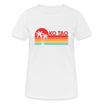 Vintage Thaïlande Vacances Asie Coucher de Soleil Ko Tao - T-shirt respirant Femme - blanc - Devant - AI Model Female 172 dark (172cm)