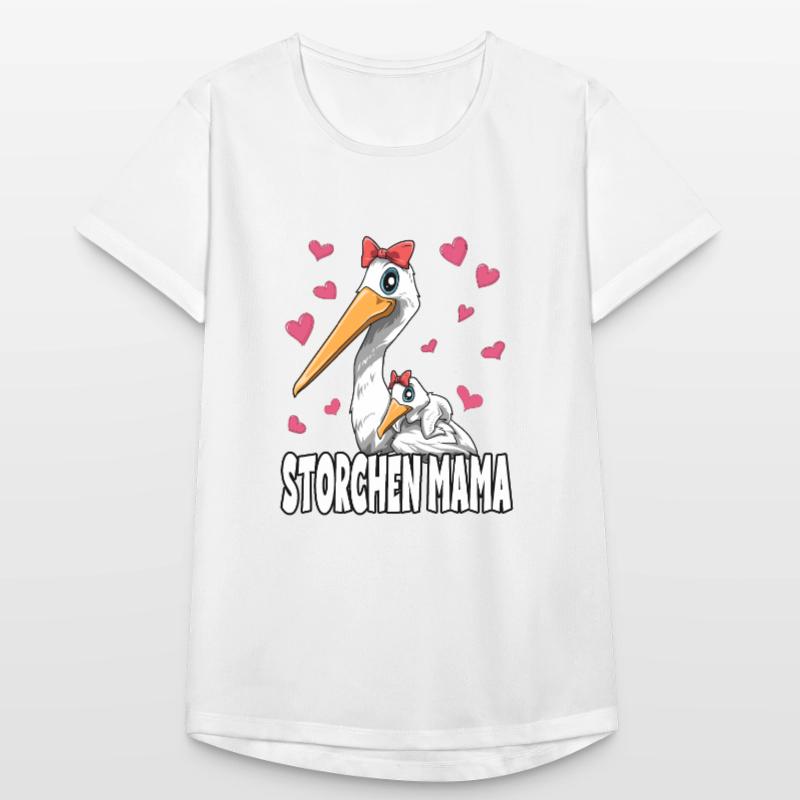 Strochen Mama Muttertag Mom Mutter Storch Frauen T-Shirt atmungsaktiv