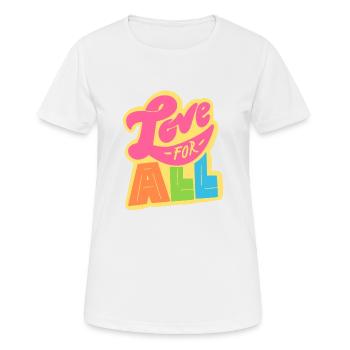 Love For All LGBTQ Rainbow - Frauen T-Shirt atmungsaktiv - Weiß - Vorne - AI Model Female 172 dark (172cm)