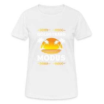 Goldstrand Modus - Frauen T-Shirt atmungsaktiv - Weiß - Vorne - AI Model Female 172 dark (172cm)