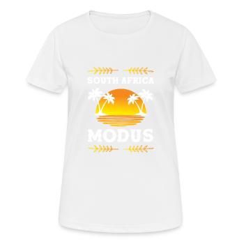 South Africa Modus - Frauen T-Shirt atmungsaktiv - Weiß - Vorne - AI Model Female 172 dark (172cm)