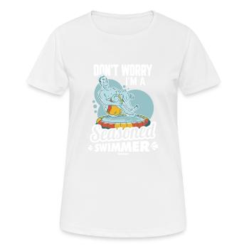 Schwimmen Bademeister Schwimmkurs Freibad Geschenk - Frauen T-Shirt atmungsaktiv - Weiß - Vorne - AI Model Female 172 dark (172cm)