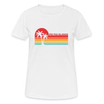 Vintage Thaïlande Asie Coucher de soleil Phi Phi Îles - T-shirt respirant Femme - blanc - Devant - AI Model Female 172 dark (172cm)