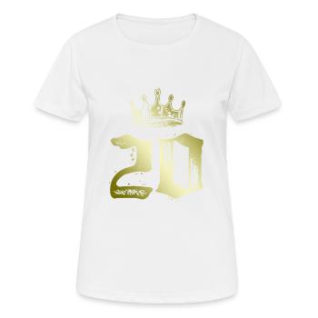Couronne de 20 chiffres - T-shirt respirant Femme - blanc - Devant - AI Model Female 172 dark (172cm)