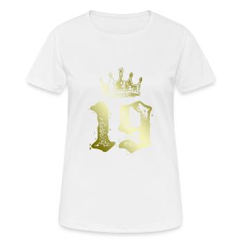 19 Couronne numérique - T-shirt respirant Femme - blanc - Devant - AI Model Female 172 dark (172cm)