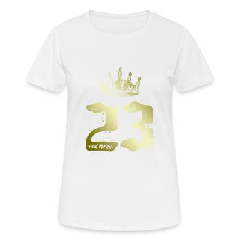 23 Couronne numérique - T-shirt respirant Femme - blanc - Devant - AI Model Female 172 dark (172cm)