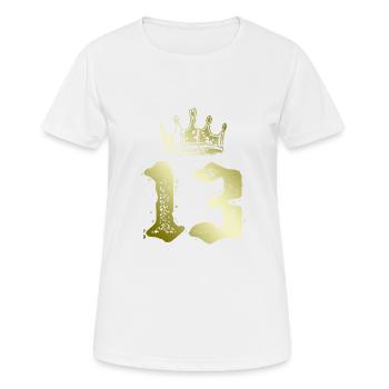 13 Couronne numérique - T-shirt respirant Femme - blanc - Devant - AI Model Female 172 dark (172cm)