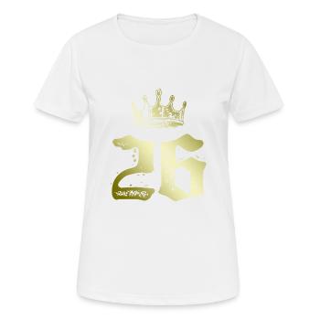 26 Zahl Krone - Frauen T-Shirt atmungsaktiv - Weiß - Vorne - AI Model Female 172 dark (172cm)