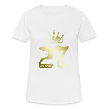 27 Couronne numérique - T-shirt respirant Femme - blanc - Devant - AI Model Female 172 dark (172cm)