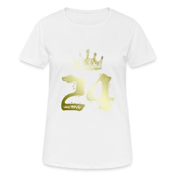 24 Couronne numérique - T-shirt respirant Femme - blanc - Devant - AI Model Female 172 dark (172cm)