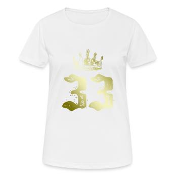 33 Couronne numérique - T-shirt respirant Femme - blanc - Devant - AI Model Female 172 dark (172cm)