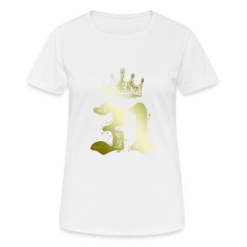31 Couronne numérique - T-shirt respirant Femme - blanc - Devant - AI Model Female 172 dark (172cm)