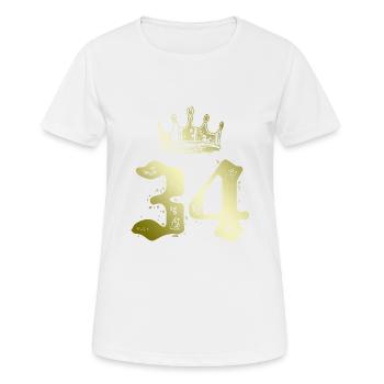 34 Couronne numérique - T-shirt respirant Femme - blanc - Devant - AI Model Female 172 dark (172cm)