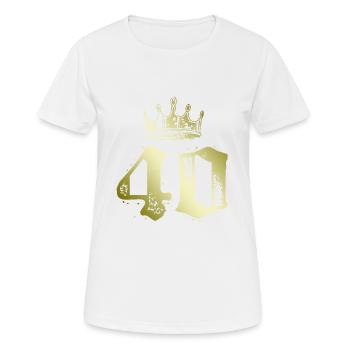 40 Zahl Krone - Frauen T-Shirt atmungsaktiv - Weiß - Vorne - AI Model Female 172 dark (172cm)
