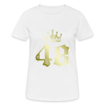 48 Couronne numérique - T-shirt respirant Femme - blanc - Devant - AI Model Female 172 dark (172cm)