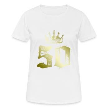 Couronne de 50 numéros - T-shirt respirant Femme - blanc - Devant - AI Model Female 172 dark (172cm)