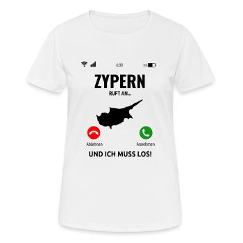Zypern Cyprus Mittelmeer Insel Urlaub Idee - Frauen T-Shirt atmungsaktiv - Weiß - Vorne - AI Model Female 172 dark (172cm)