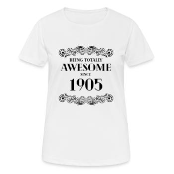 Lustiger Geburtstag ist seit 1905 total genial - Frauen T-Shirt atmungsaktiv - Weiß - Vorne - AI Model Female 172 dark (172cm)