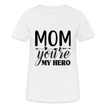 Mama, du bist meine Heldin - Frauen T-Shirt atmungsaktiv - Weiß - Vorne - AI Model Female 172 dark (172cm)